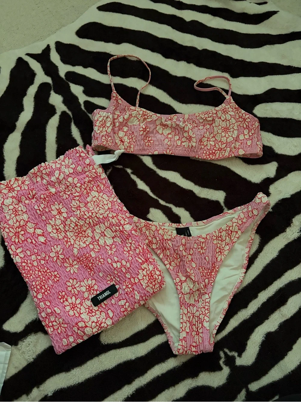 triangl swimwear Pink Floral Bikini Set
